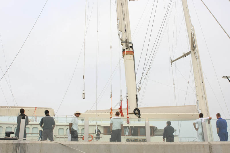 ATH 07 - Retirada palo embarcación Athena - Grúas Gavi